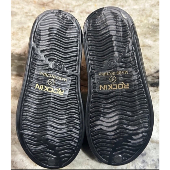 Rockin Kids Water Shoes Toddler Size 5 NWT Black/Gray Marble - Picture 3 of 4